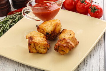 Chicken breast shashlik - grilled meat