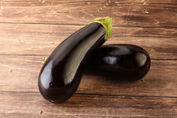 Two Fresh ripe black eggplants