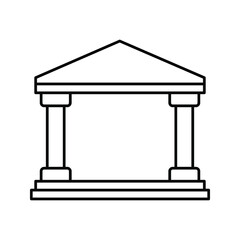 Museum icon vector design illustration color editable