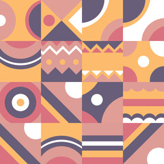 Abstract scandinavian pattern with geometric colorful style.