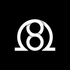 infinity omega logo design - obrazy, fototapety, plakaty
