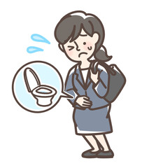トイレに行きたいスーツの女性