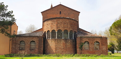 Panorama of basilica of San Giovanni Evangelista in Ravenna, Italy.