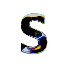 Glass dispersion caustics font, text, alphabet, letter, chromatic iridescence s