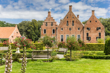 Flowers in front of the Menkemaborg castle in Groningen