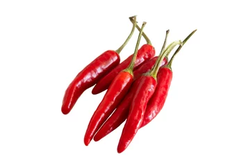 Wall murals Hot chili peppers small red chili peppers isolated on a white background