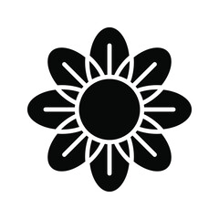 Flower Icon in trendy flat style isolated color editable