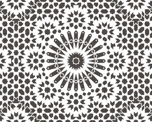 Morocco Seamless Pattern. Colorful Design Pattern. Traditional Arabic Islamic Background. Mosque decoration element.