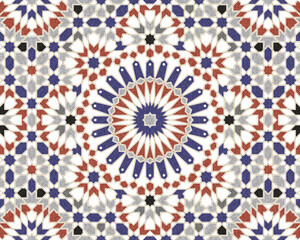 Morocco Seamless Pattern. Colorful Design Pattern. Traditional Arabic Islamic Background. Mosque decoration element.