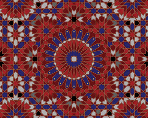 Morocco Seamless Pattern. Colorful Design Pattern. Traditional Arabic Islamic Background. Mosque decoration element.