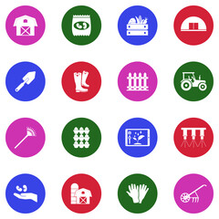 Fototapeta premium Horticulture Icons. White Flat Design In Circle. Vector Illustration.