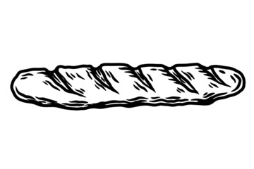 Hand drawn bread illustration. Design element for package, banner, flyer, card. Vector illustration