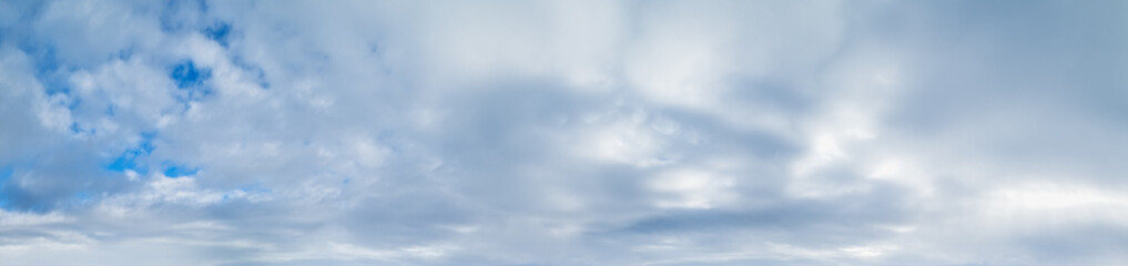 White clouds in blue summer sky panoramic  background