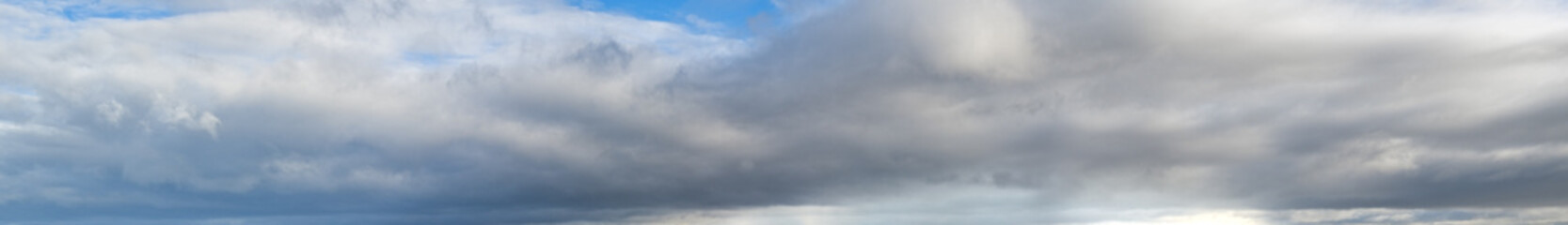 White clouds in blue summer sky panoramic  background