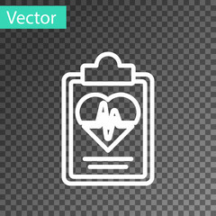 White line Health insurance icon isolated on transparent background. Patient protection. Security, safety, protection, protect concept. Vector.