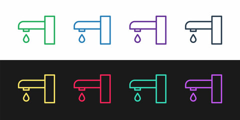 Grunge Water tap icon isolated on white background. Monochrome vintage drawing. Vector