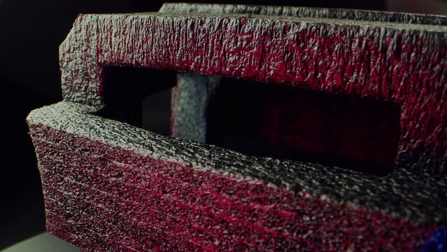 Black foam texture in macro close-up, equipment package careful delivery concept. High quality 4k footage