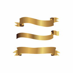 Fototapeta premium gold ribbon set