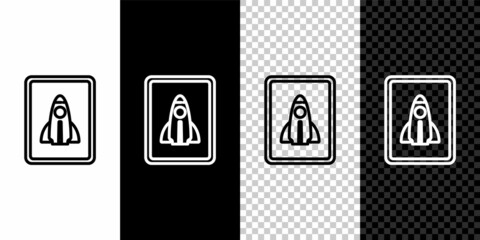 Set line Business startup project concept icon isolated on black and white background. Symbol of new business, entrepreneurship, innovation and technology. Vector