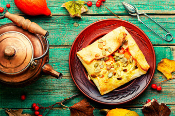 Sweet pumpkin baked,food