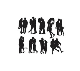 Couple People, art vector silhouette design