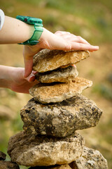 Rock balancing in the nature
