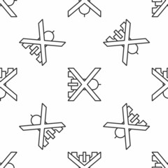 Grey line No war icon isolated seamless pattern on white background. The peace symbol. Vector