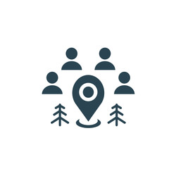 Vector illustration, compass icon location, route, travel and camping. Flat design.