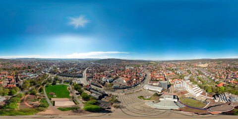 Aerial panoramic view of Hameln, Germany