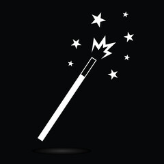 magic wand, wizard tool, magician, wizard, fairy, princess accessory, vector illustration 