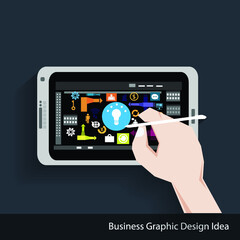Illustration business.design modern  idea and concept think creativity. for Social network,success,plan,think,search,analyze,communicate, futuristic idea innovation technology.