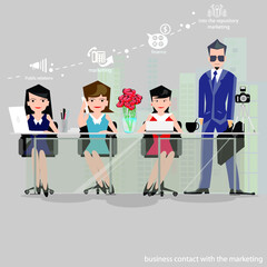 Illustration business.design modern  idea and concept think creativity. for Social network,success,plan,think,search,analyze,communicate, futuristic idea innovation technology.