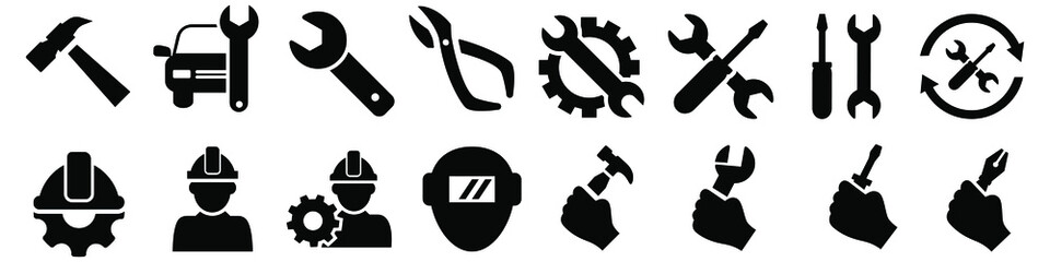 Repair icon vector set. tool illustration sign collection. Service center symbol.