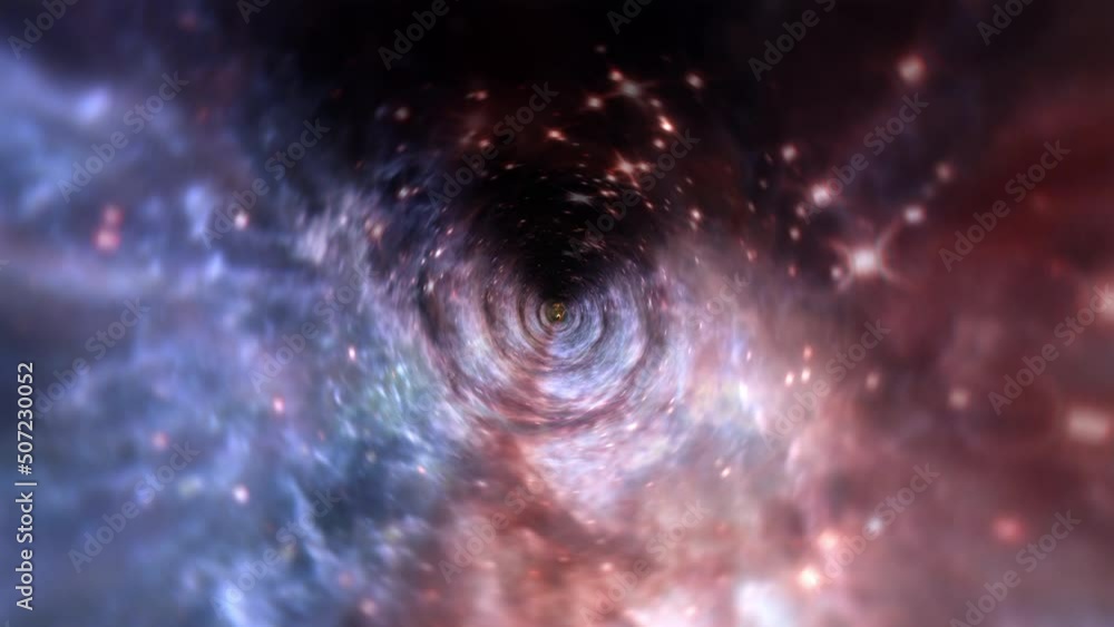 Poster abstract loop dark glow cloud hyperspace warp energy tunnel through space time with center optical f