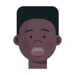 Face of African American man flat vector illustration. People, ethnic difference, race concept for banner, website design