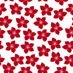 Seamless pattern made of flowers. Hand drawn vector illustration, doodle style, endless texture for your design projects