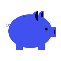 Piggy bank. Simple flat vector isolated on white background