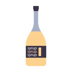 Bottle of syrup for making drinks. Simple flat vector isolated on white background