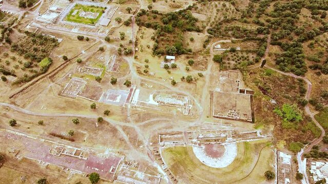 Aerial view of Ancient Messini city ruins