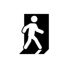 Exit door symbol. Evacuation symbol vector