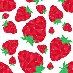 illustration patern fruit strawberry in mosaic style on white background. Print for clothes, swimsuit, dishes, tablecloth, notepad, sketchbook, banner.
