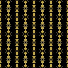The gold line design in black seamless pattern