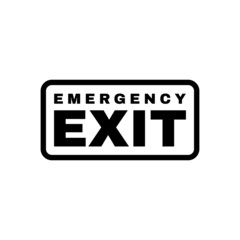 Exit door symbol. Evacuation symbol vector