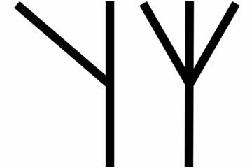 vector runic scandinavian celtic alphabet letter Y