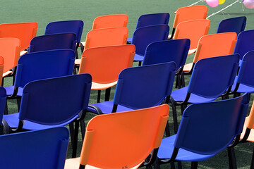 Fototapeta premium colorful chairs in the outdoor area