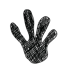 Lizard footprint sketch in black color