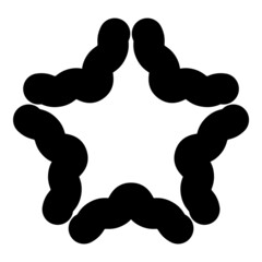 Obraz premium Wave Star Abstract Flat Icon Isolated On White Background