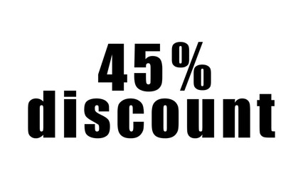 Percentage discount written in black on a high quality isolated white background