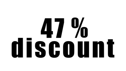 Percentage discount written in black on a high quality isolated white background
