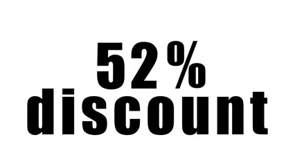 Percentage discount written in black on a high quality isolated white background